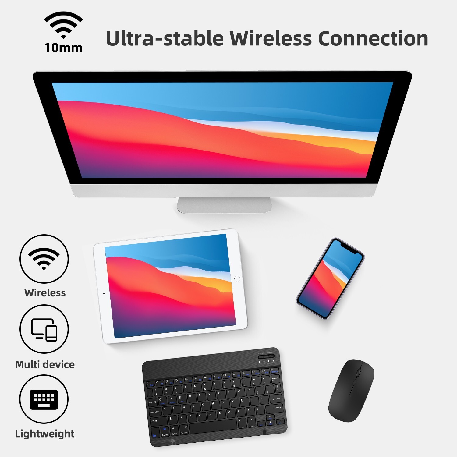 Bluetooth Wireless Keyboard and Mouse For Android IOS PC Phone Tablet Samsung