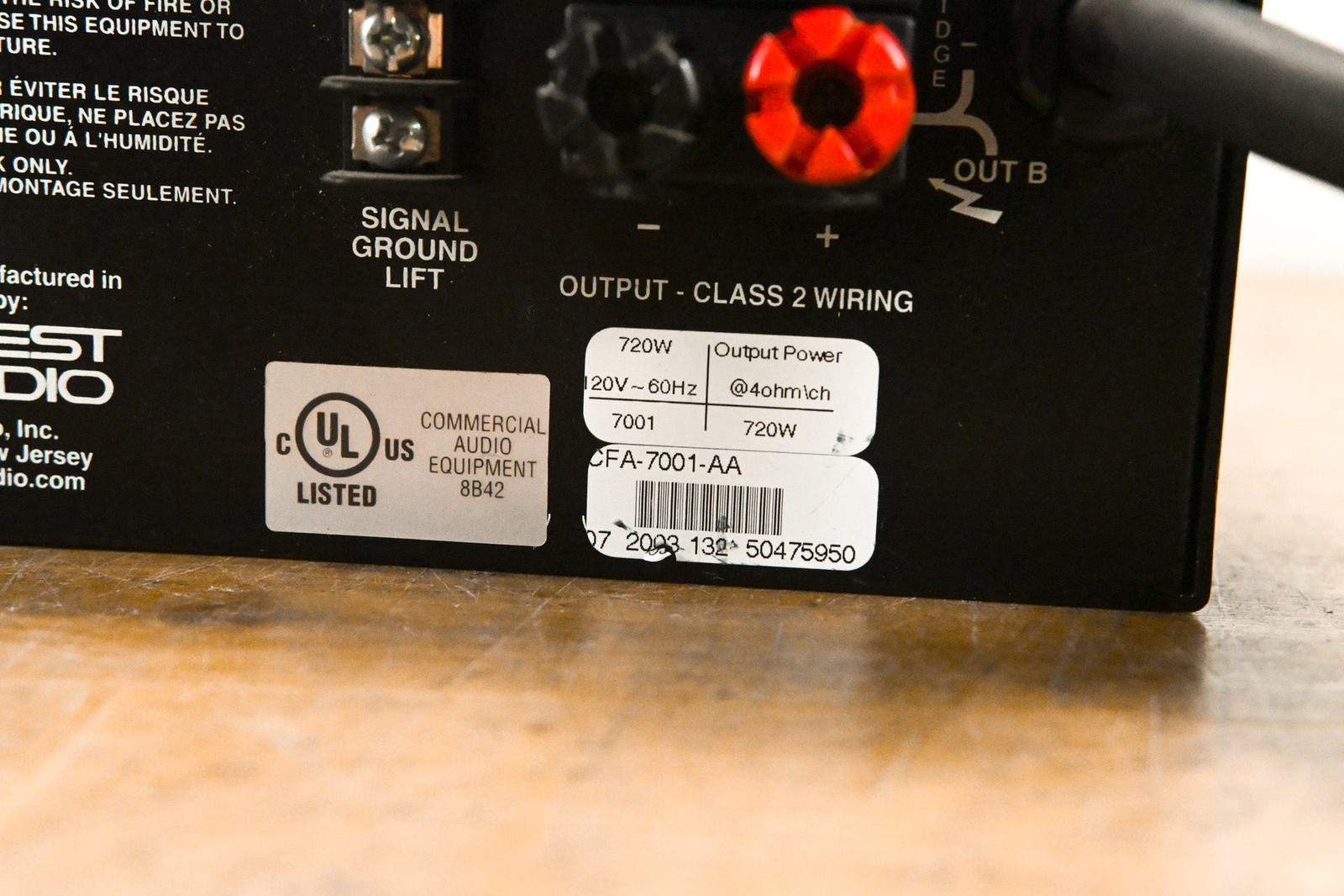 Crest Audio 7001 2-Channel Power Amplifier CG011TA