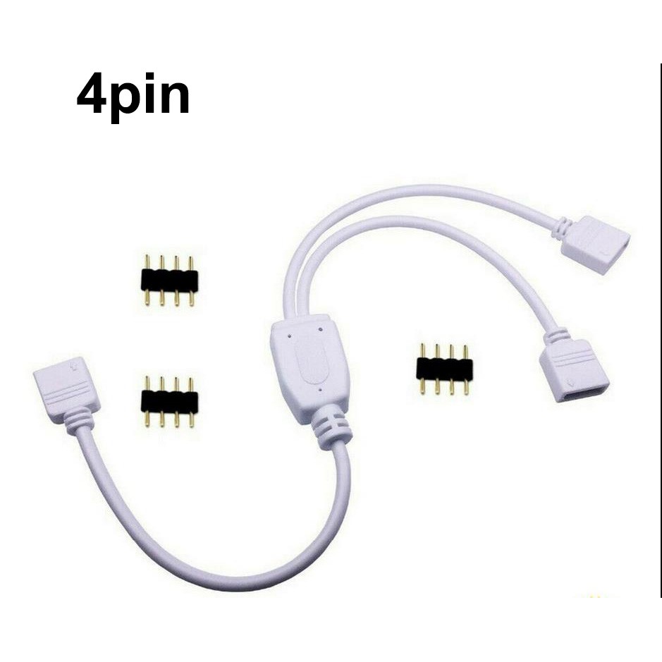 4Pin 1 to 2 Splitter Cable Cord Connector For RGB 5050 3528 2835 LED Strip Light