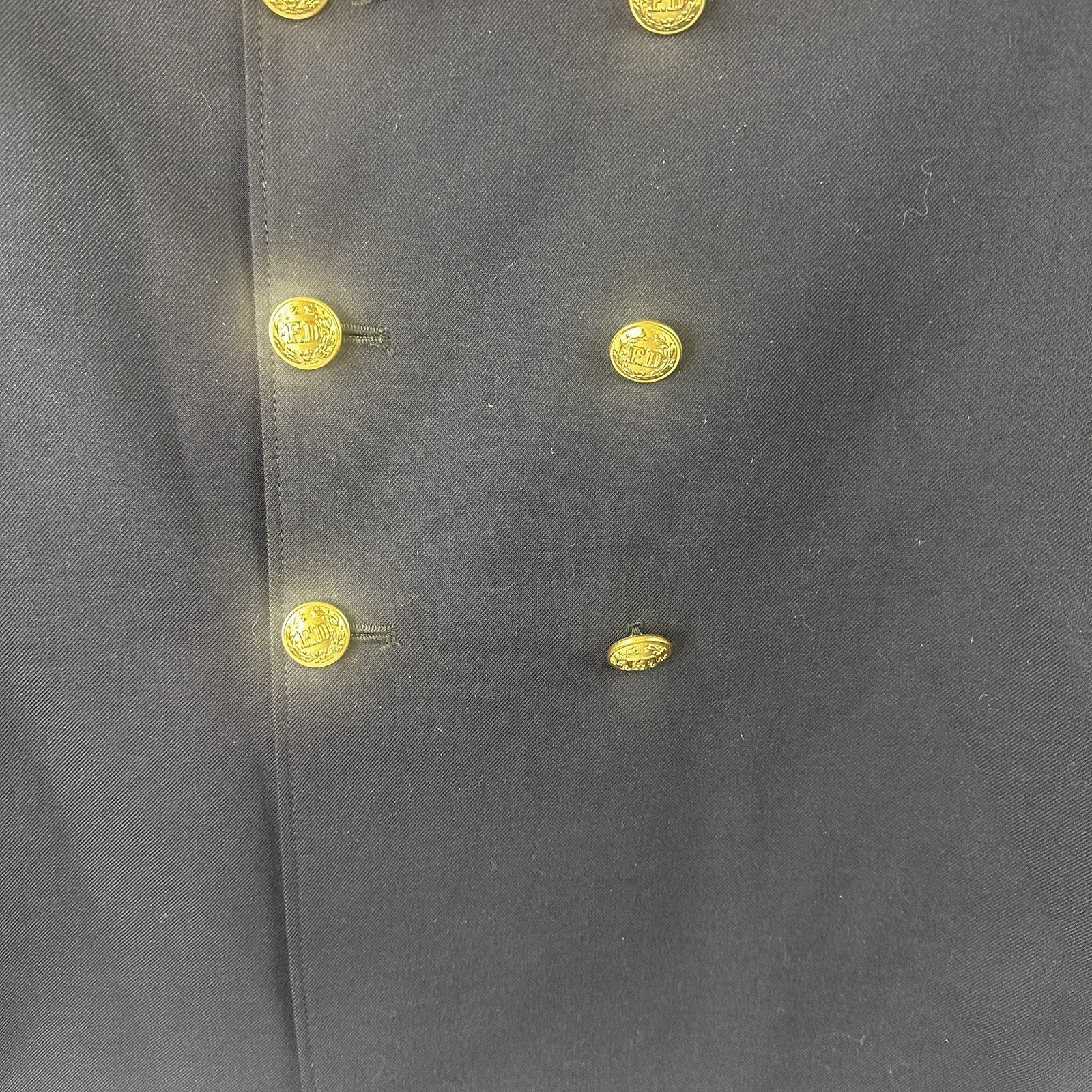 Flying Cross Navy Double Breasted Dress Blazer 38 Regular Wool Polyester Blend
