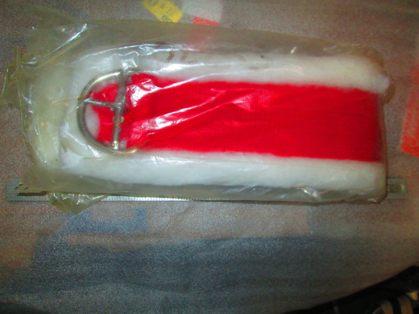 30" Cinch Red Nylon & White Western Synthetic Wool Lined Cinch NOS
