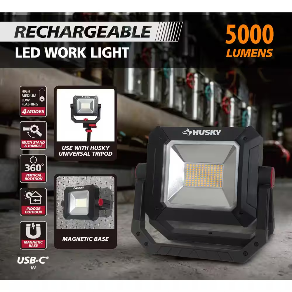 5000 Lumens LED Rechargeable Work Light Free Shipping New