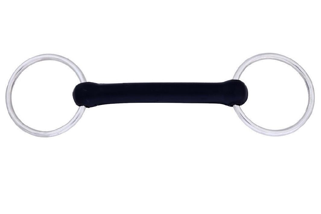 New Rubber Mullen Mouth Loose Ring Snaffle Horse Bit Stainless Steel