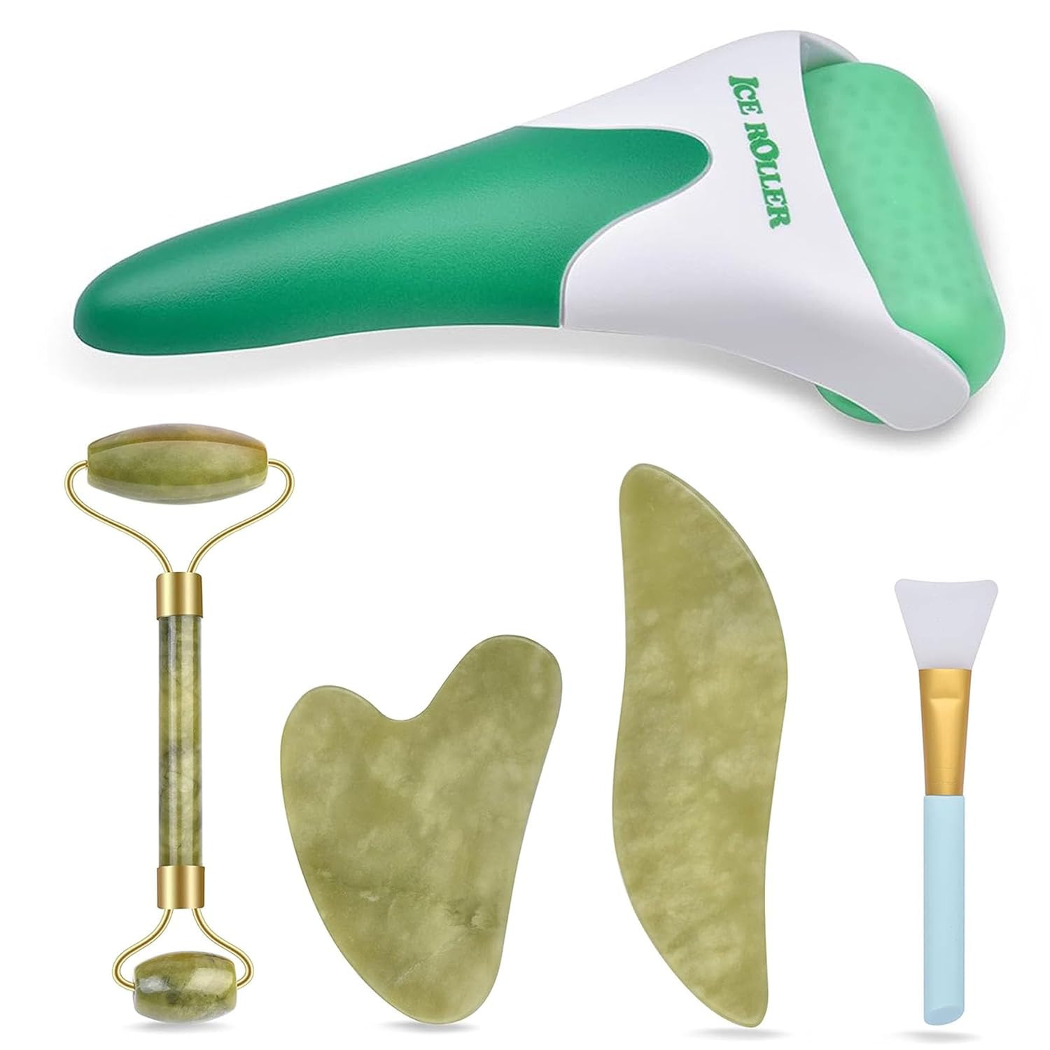 6 in 1 Ice Roller & Jade Roller and Gua Sha Set, Facial Massage Kits, Facial Rol