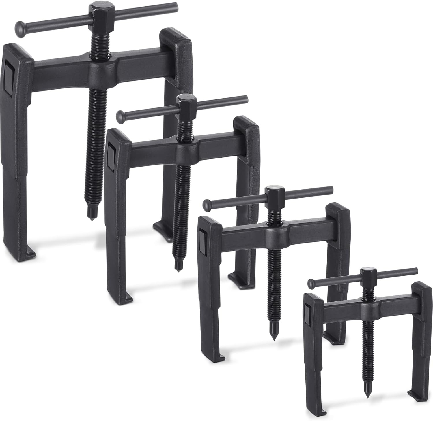 4 Pcs 2 Jaw Gear Puller Set Steel Removal Tool Adjustable for Pulleys Flywhee...