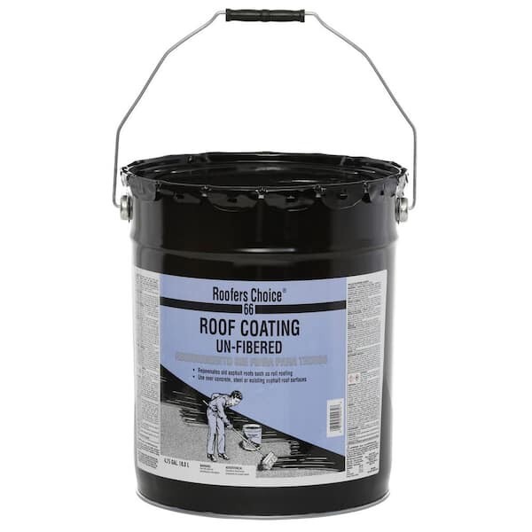 66 Unfibered Black Roof Coating - 4.75 gal. Can for Roof Protection Weatherproof