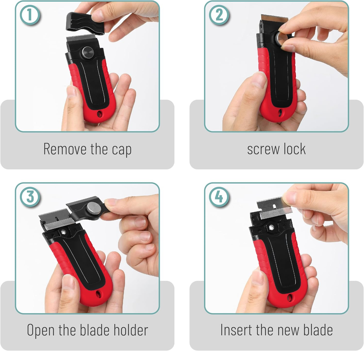 Razor Blade Scraper With 10Pcs Extra Blades Multi-Purpose Cleaning Scraper Tool