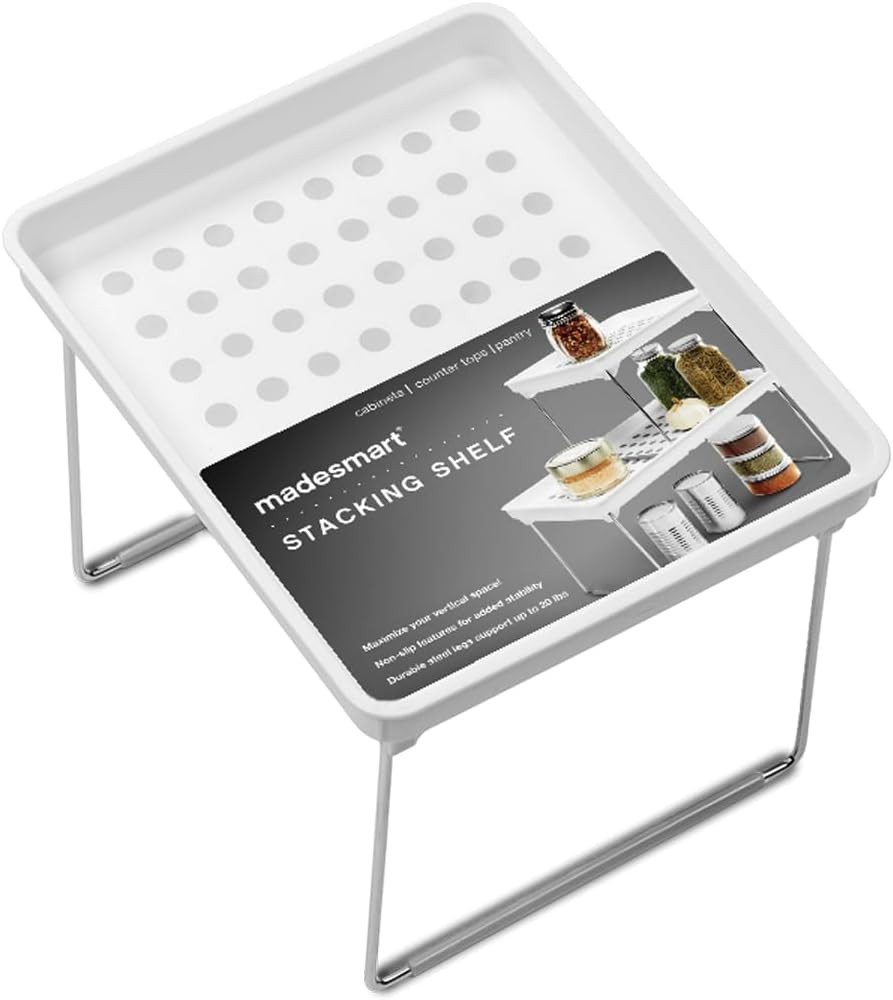 Madesmart Small Stackable Storage Shelf for Cabinets or Counters,