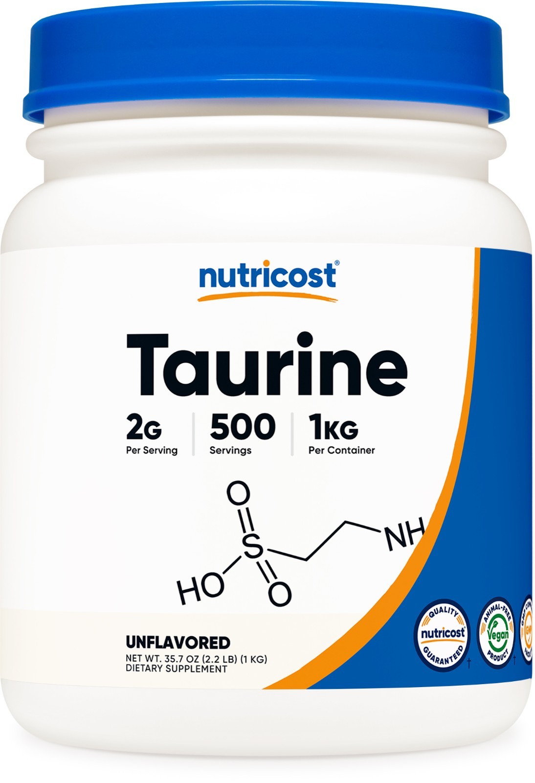 Nutricost Taurine Powder (1KG) - 500 Servings - Pure High Quality Powder