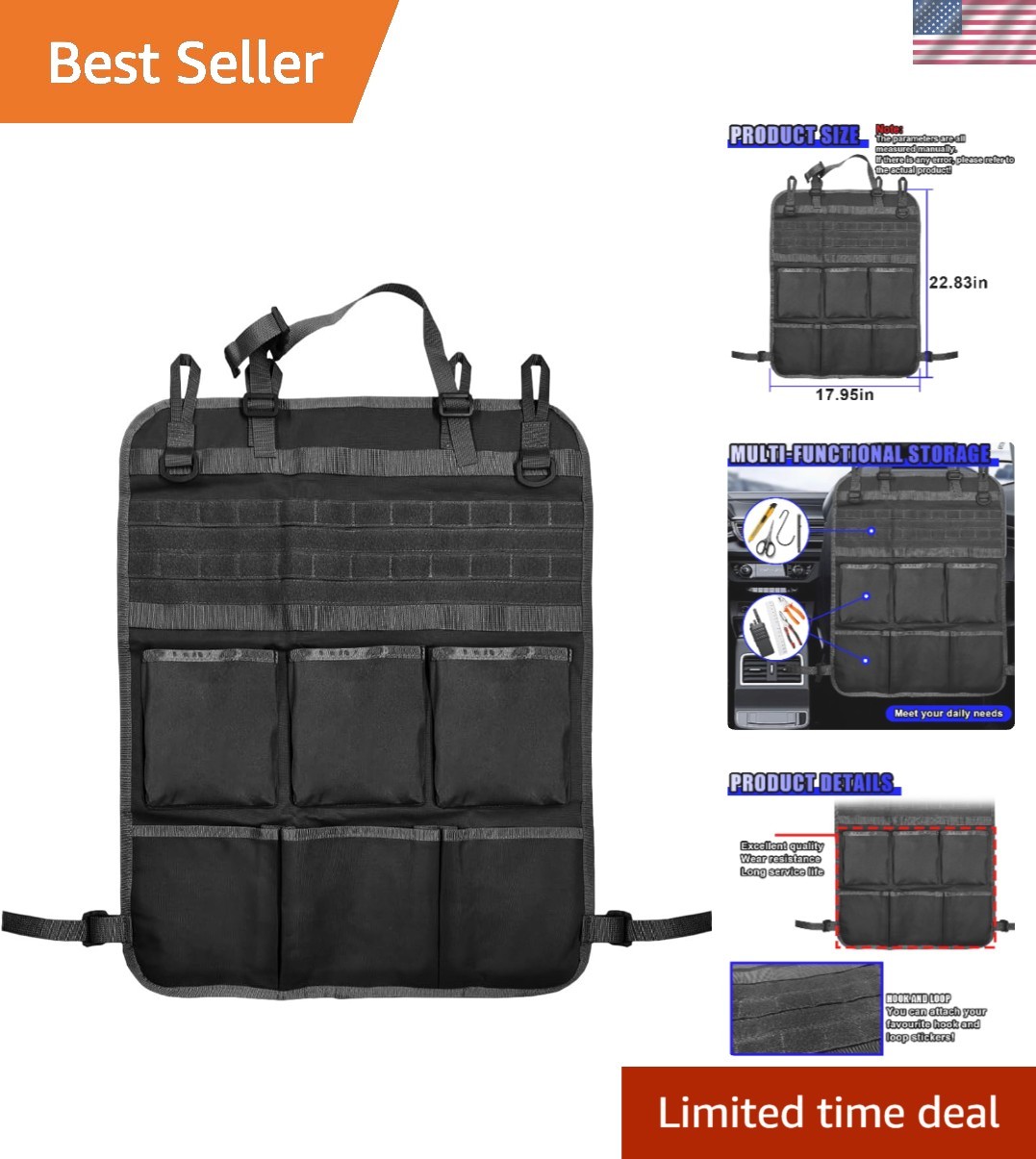 Tactical Molle Panel Car Seat Back Organizer, Waterproof Car Front Seat Prote...