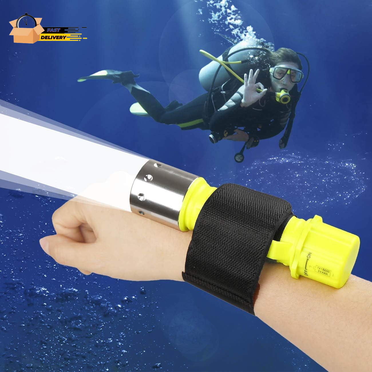 1800Lm Professional Diving Flashlight Super Bright LED Diving Swimming
