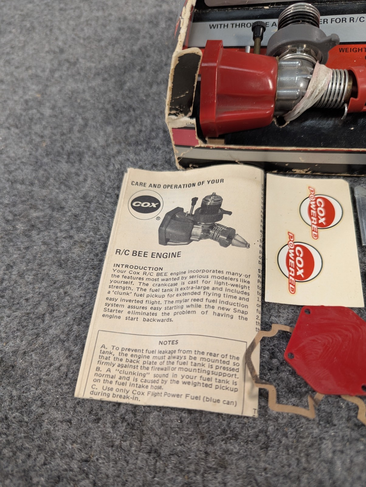 COX R/C BEE .049 No. 360 Model Airplane Engine NIB-Never Ran!