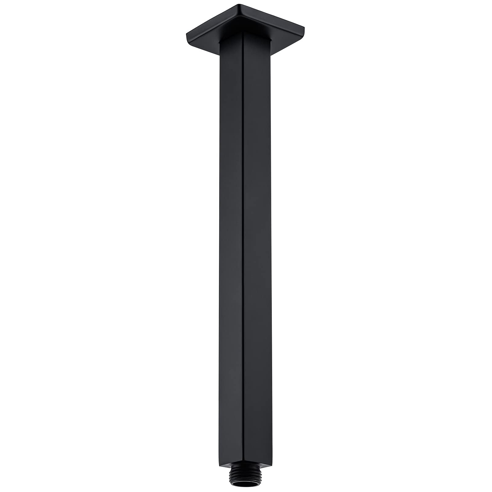 BESTILL 12 Inch Matte Black Ceiling Mount Shower Arm and Flange, Square Rain ...