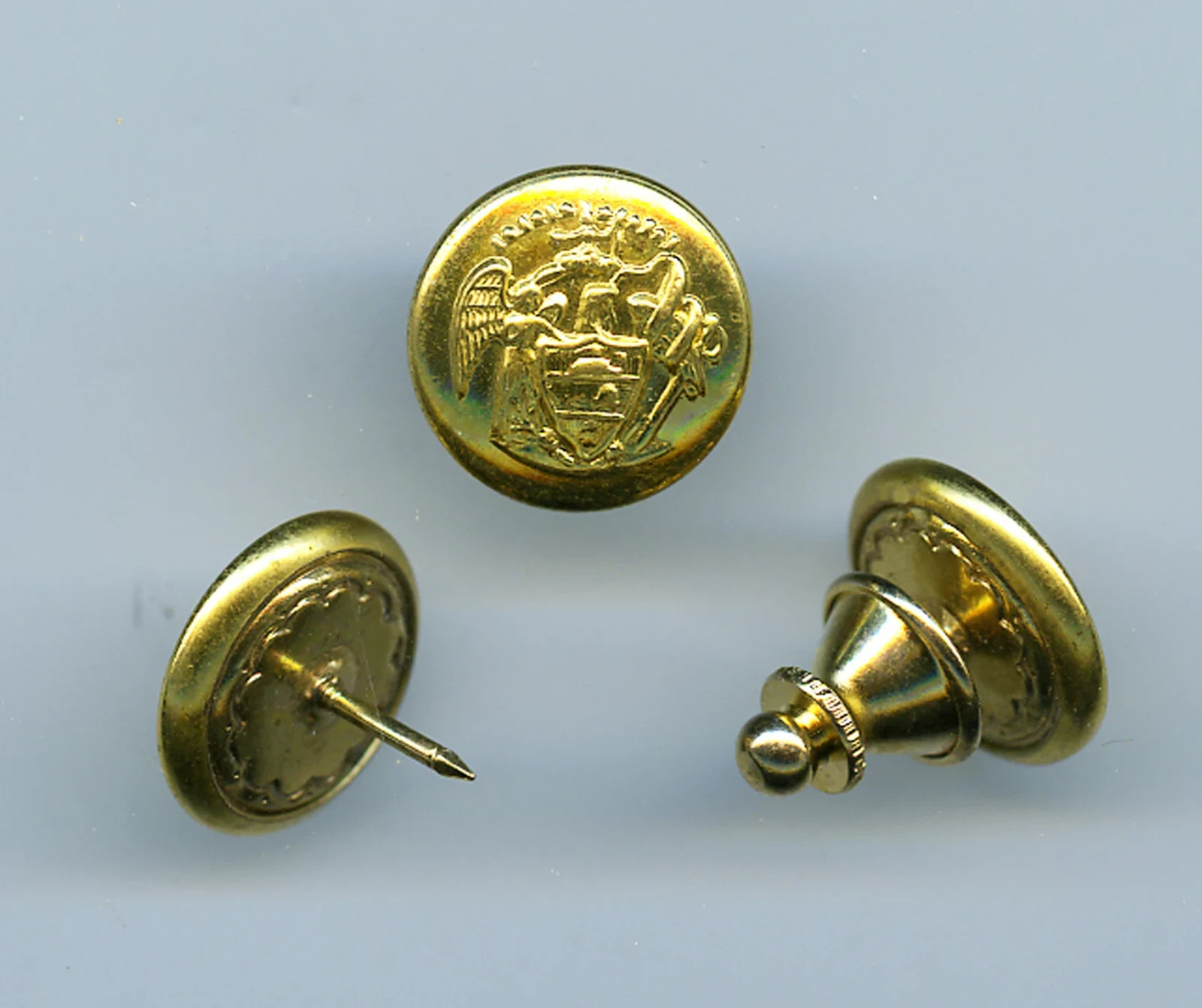 Lot of (10) Vintage ARKANSAS State Seal Tie Tack Lapel Pin Buttons