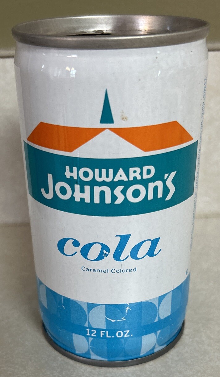 Vintage Howard Johnson’s Cola 12 Oz. Beveled Edges Empty Steel Can