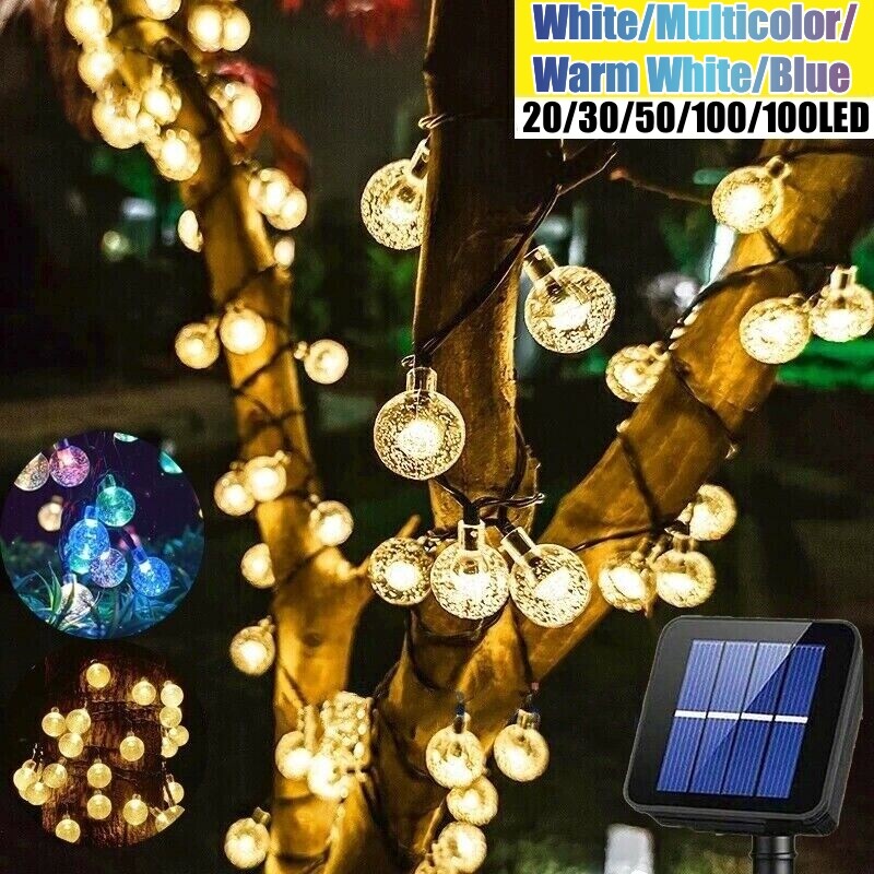 LED Ball Solar Light Party Outdoor Retro Fairy Ball String Lights Patio Garden