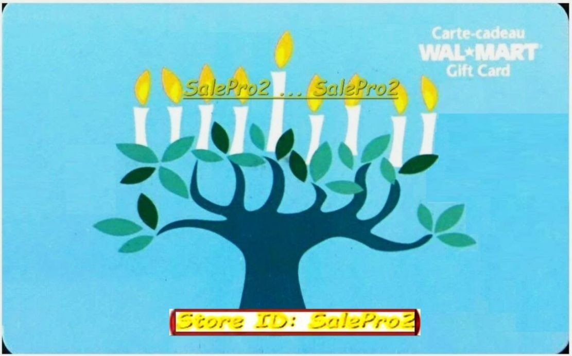 WALMART JEWISH MENORAH 9 CANDLES TREE OF LIFE RARE COLLECTIBLE GIFT CARD