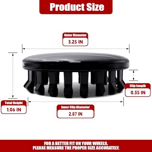 4PCS Set Custom 3 1/4" 83mm Hubcaps with Black US Flag for Chevy Tahoe