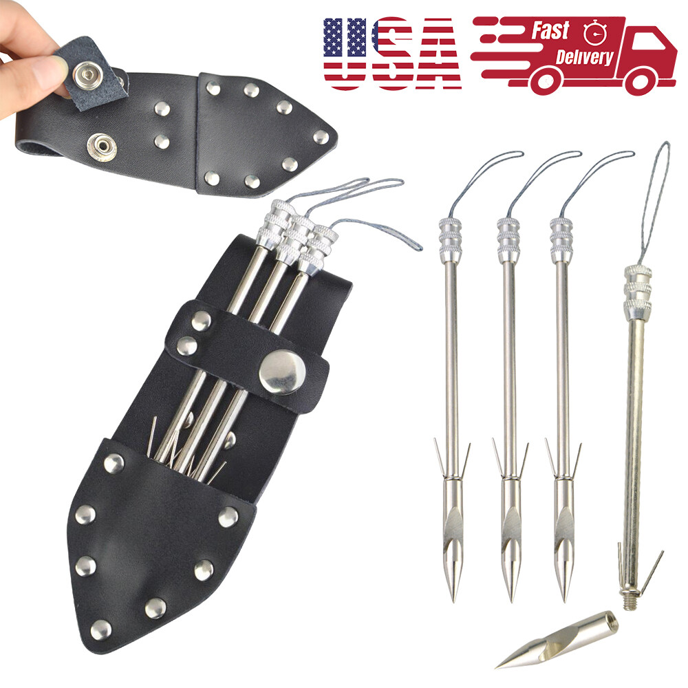 6X Fishing Arrowheads Darts Quiver Bowfishing Catapult Tips Archery Bow Hunting