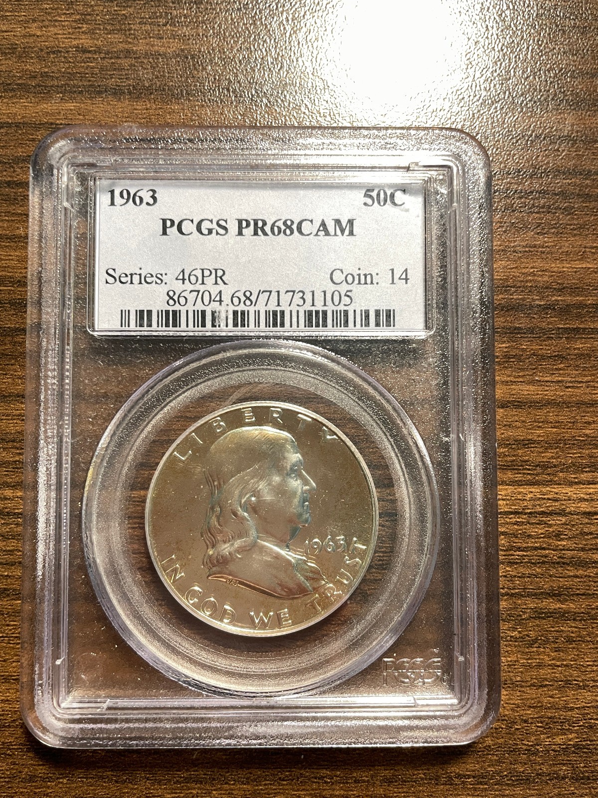 1963-P Franklin Silver Half Dollar 50C PCGS PROOF 68 PF 68 PR 68 CAMEO (CAM)