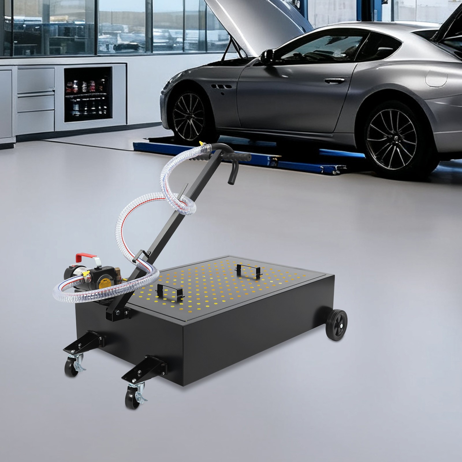 75.71L/20 Gallon Oil Drain Cart w/ Pump Oil Drain Pan 40L/Min Oil Drain Pan