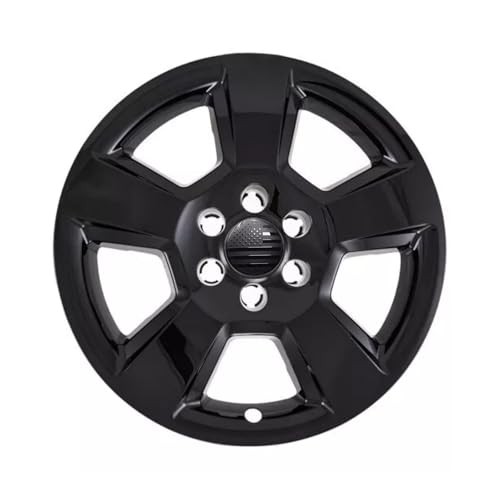 4PCS Set Custom 3 1/4" 83mm Hubcaps with Black US Flag for Chevy Tahoe