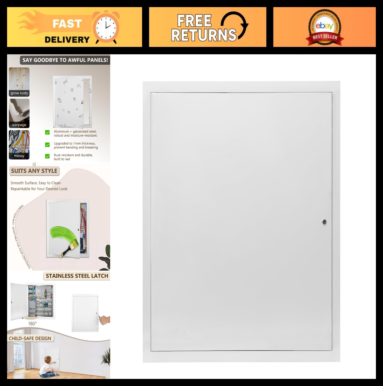 Thick 1mm 16x24 Drywall Access Panel - Attic & Ceiling Door, Durable Metal Desig