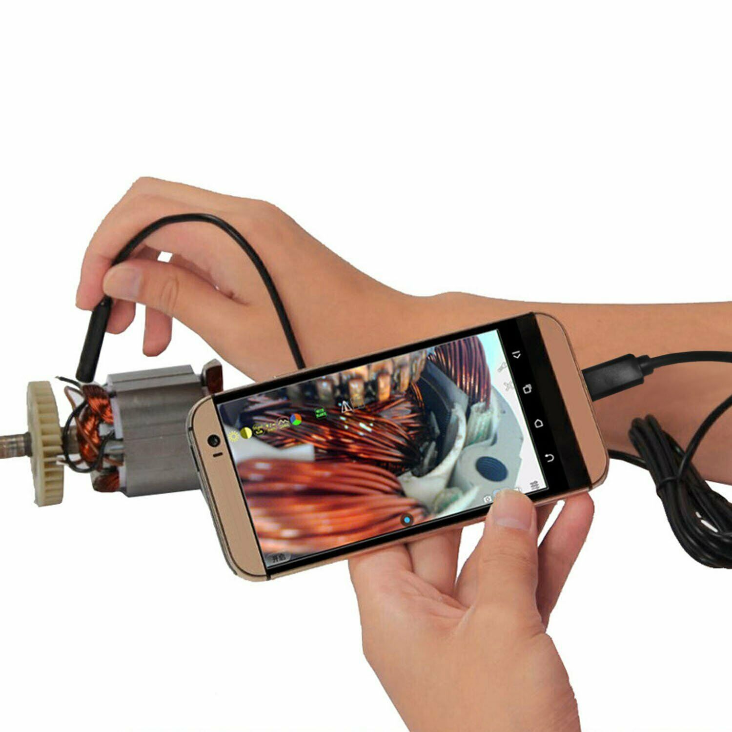 Borescope Endoscope 6 LED Inspection Scope Camera For Android Cell Phone HD 2M