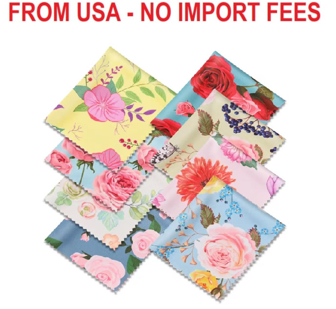 8 Pack Microfiber Cleaning Cloths (7" x 6") Multicolor Flower Glasses Cleaning C
