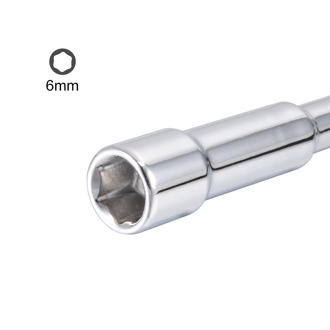 6mm Metric L Shape Angled Open Hex 6 point Socket Wrench Silver