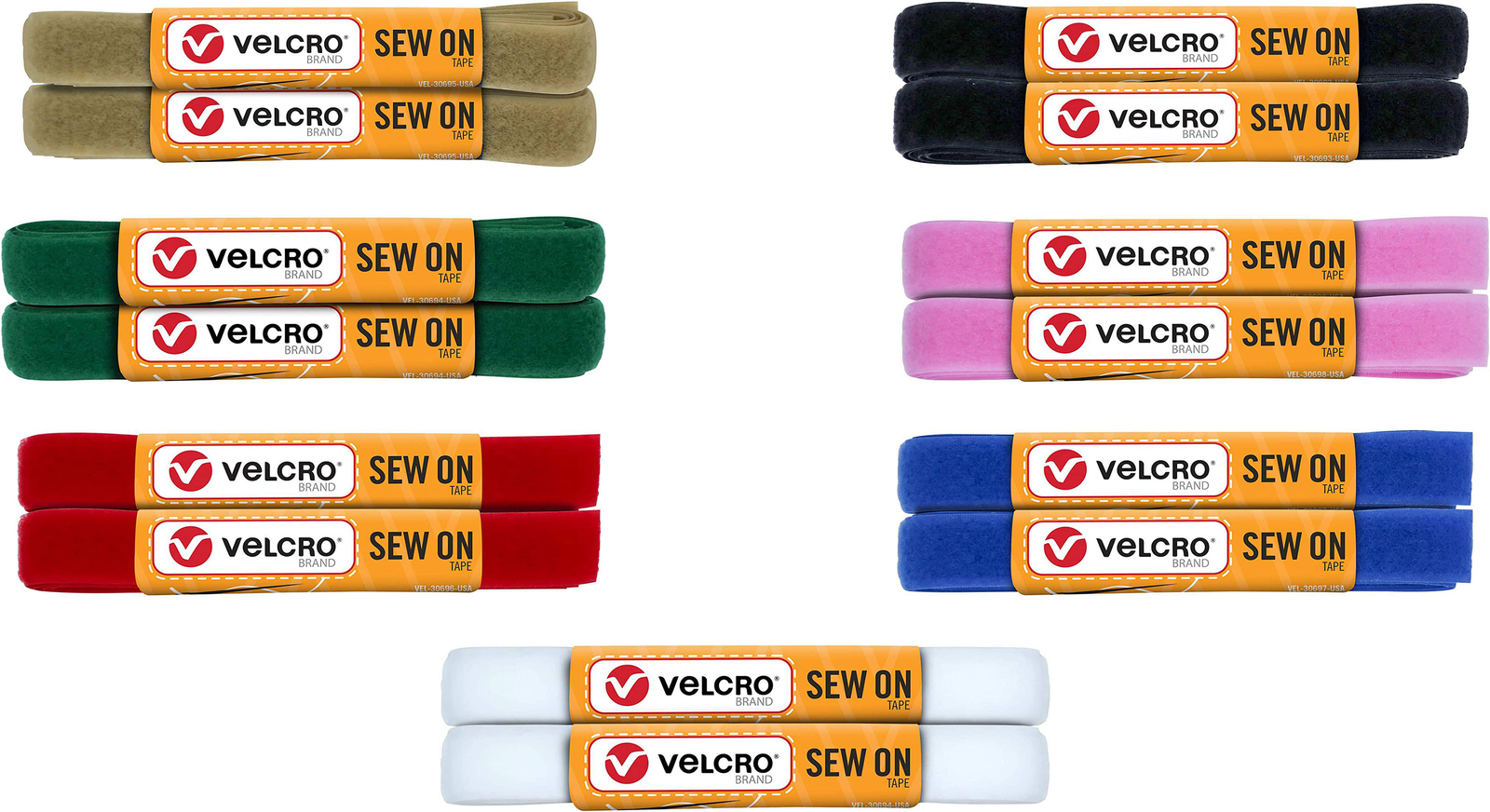 VELCRO Sew On 3/4in Cut-to-Length Tape for Fabrics, Clothing, and Crafts