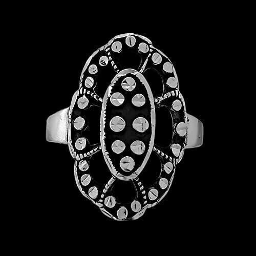 Size 5 - Diamond Cut Floral Art Deco Ring