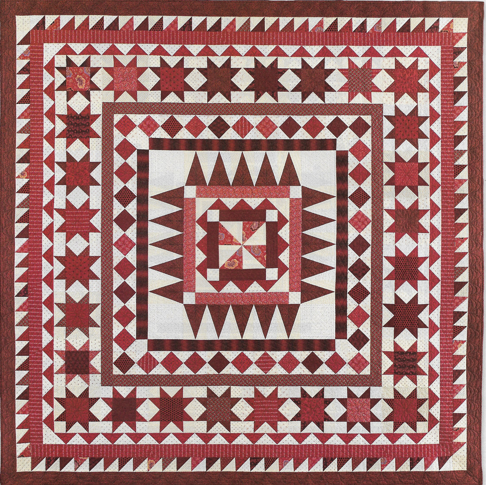 Red Between the Lines Quilt quilting pattern instructions
