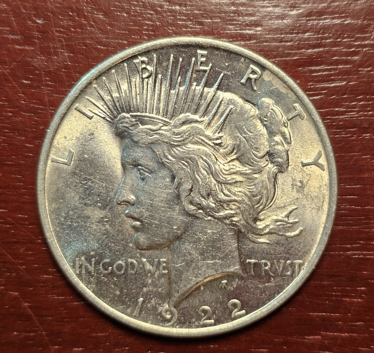 1922 Peace Silver Dollar, XF-AU, Stk 0041