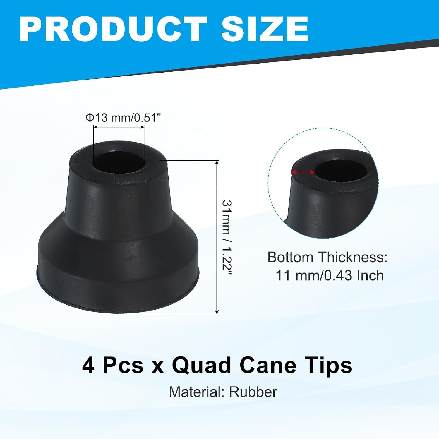 Quad Cane Tips, Walking Cane Accessories