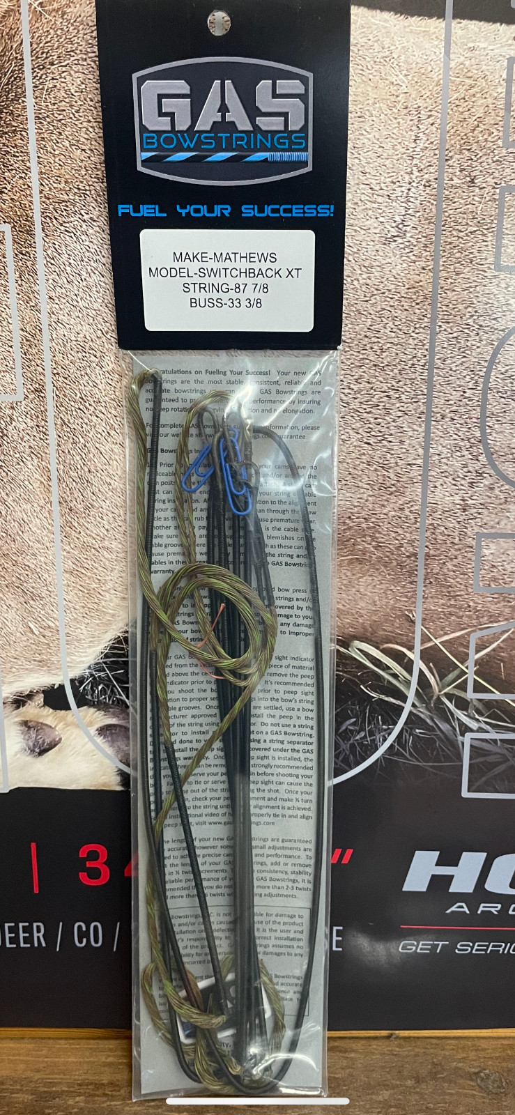 Gas Bowstrings Mathews Switchback xt GHOST Camo String Set W/ Speed Nocks