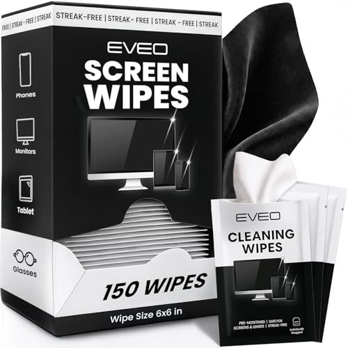 150x Screen Wipes for Electronics - Microfiber Cleaning Cloths for Laptops, Phon