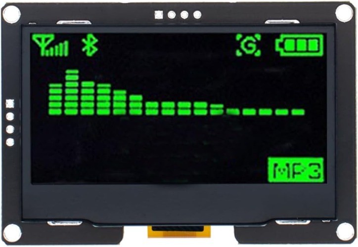 2.42 Inch SSD1309 128x64 OLED Display Module IIC I2C 4 Pin  7 Pin  IIC Green