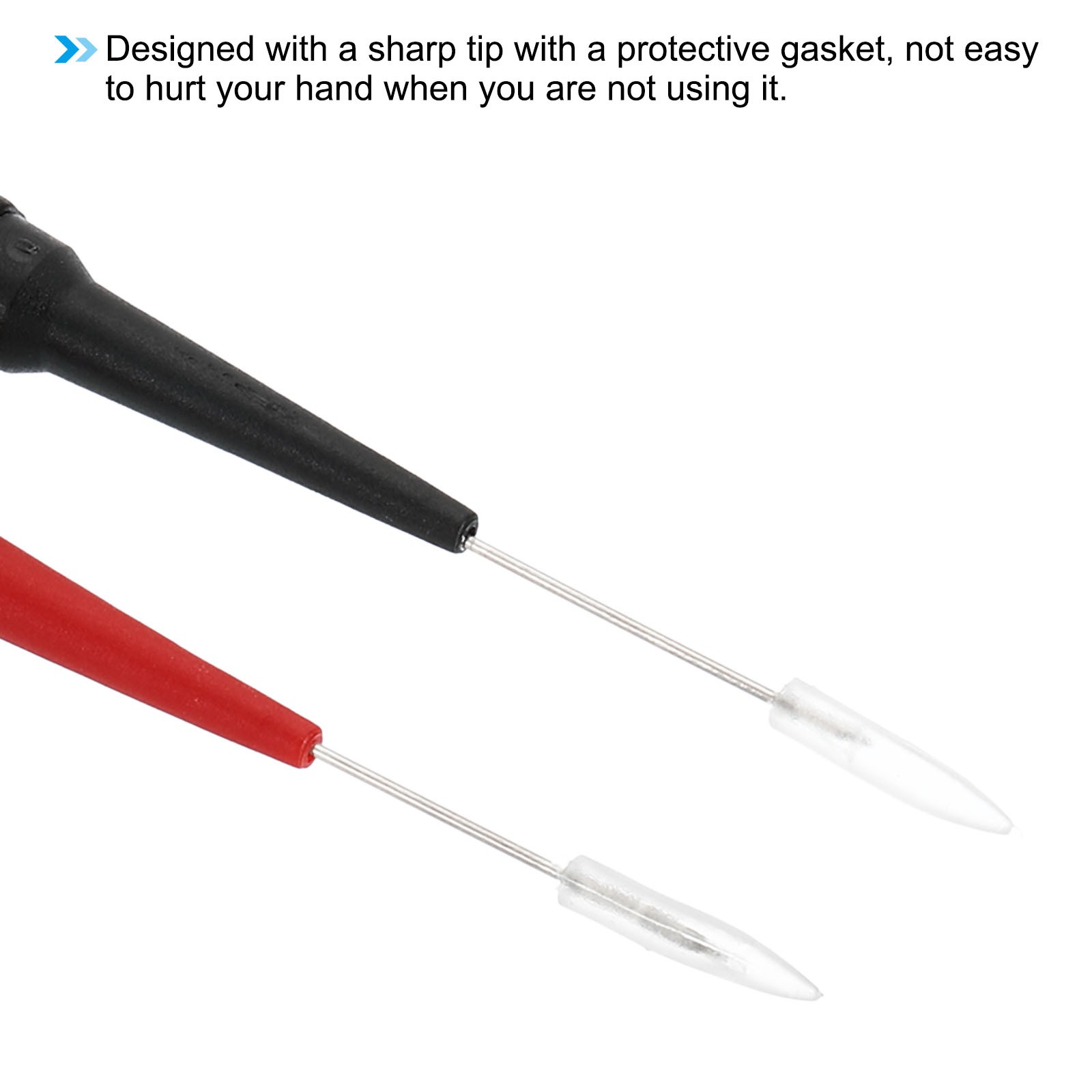 4Pcs 0.7mm Test Probe Copper Multimeter Test Extention Sharp Probe Pin Red Black