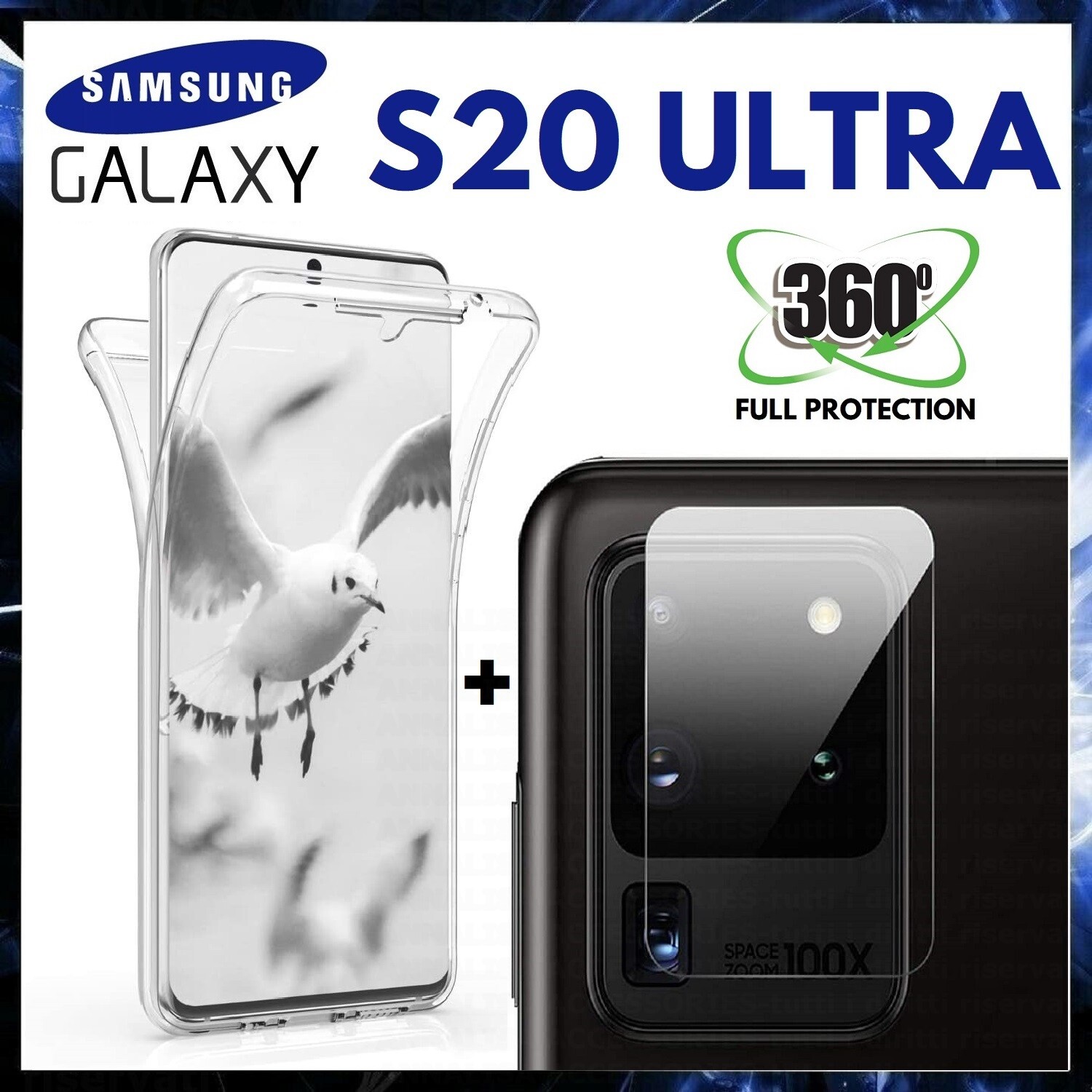 360 REAR FRONT COVER + CAMERA GLASS FILM FOR SAMSUNG GALAXY S20 ULTRA