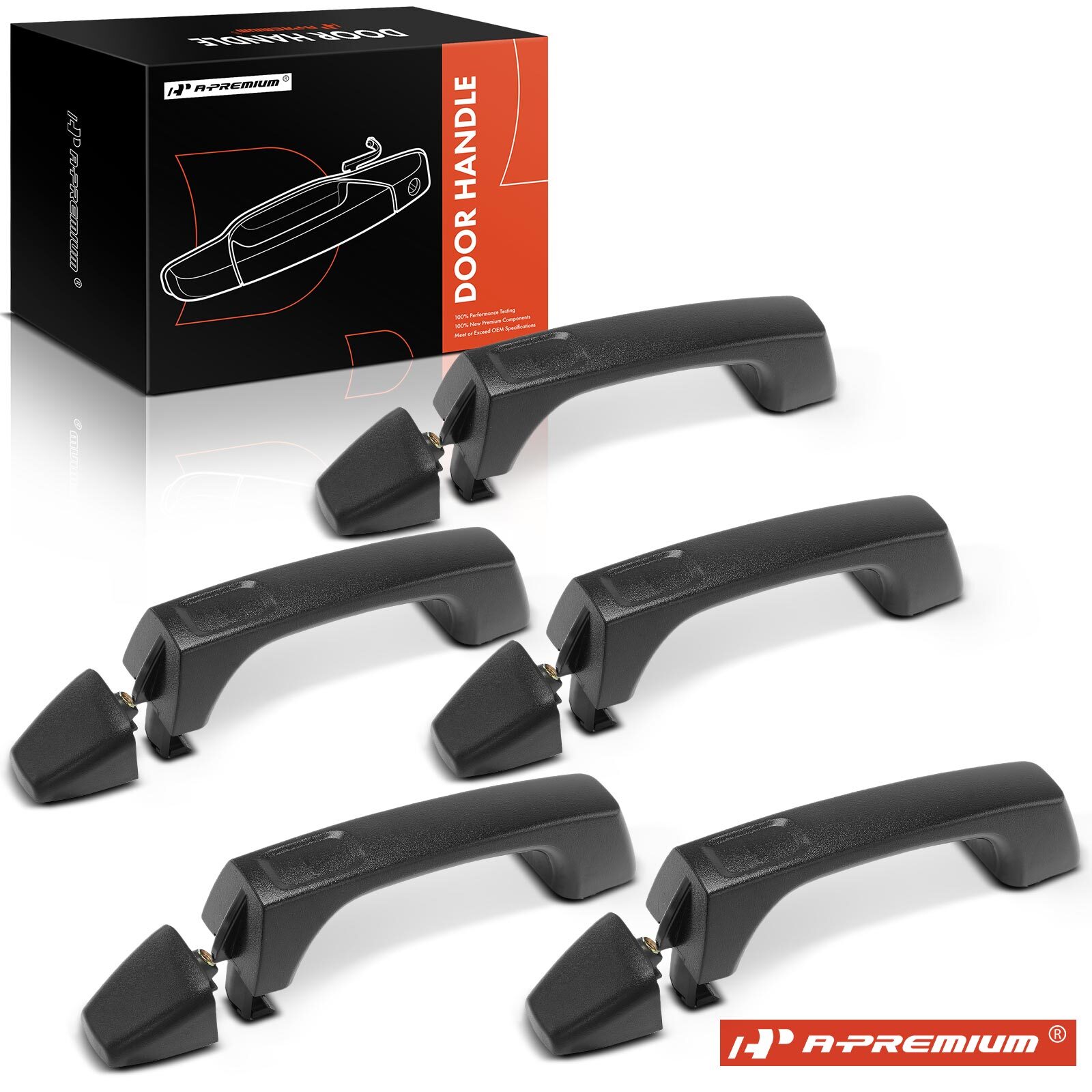 A-Premium 5x Front & Rear & Cargo Black Exterior Door Handle for H3 2006-2010
