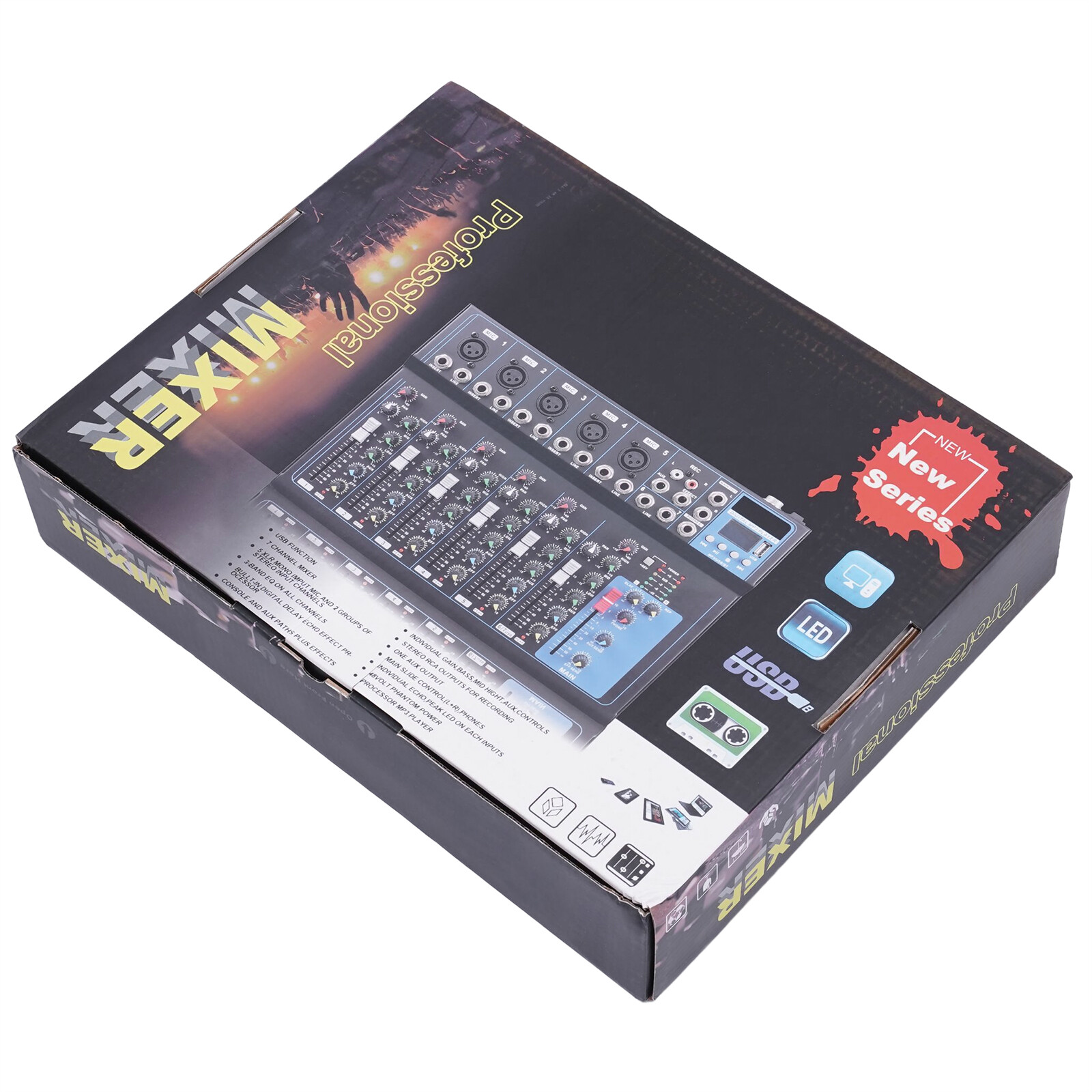 Channel Mixing Console Sound Live Studio Audio Mixer USB Bluetooth US