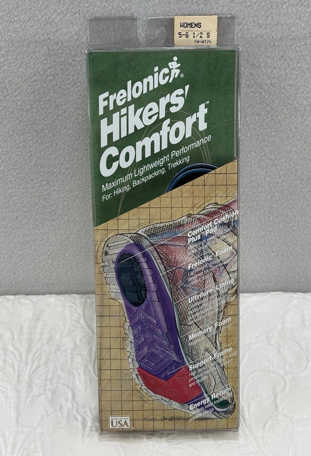 Frelonic Hikers Comfort Orthotic Inserts 1/2 S Arch Support Insole Women’s 5-6