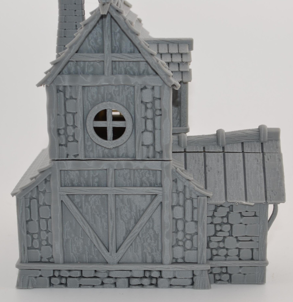 3D Printed Medieval Gothic Fantasy Wargaming Terrain DnD Building 32mm Scale