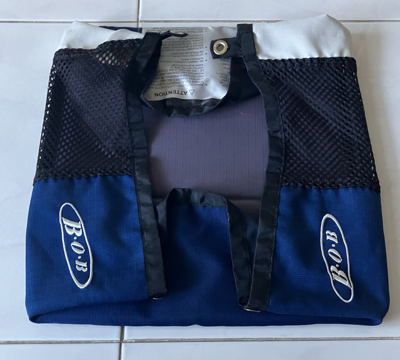 BOB Stroller Revolution Single Stroller Blue White - Lower Basket Lowboy.