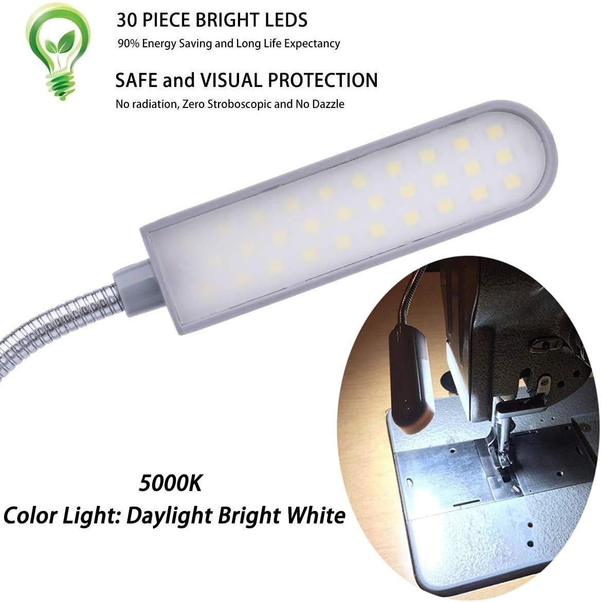 6 Watt Flexible LED Sewing Machine Light with Touch Control & Magnetic Mount