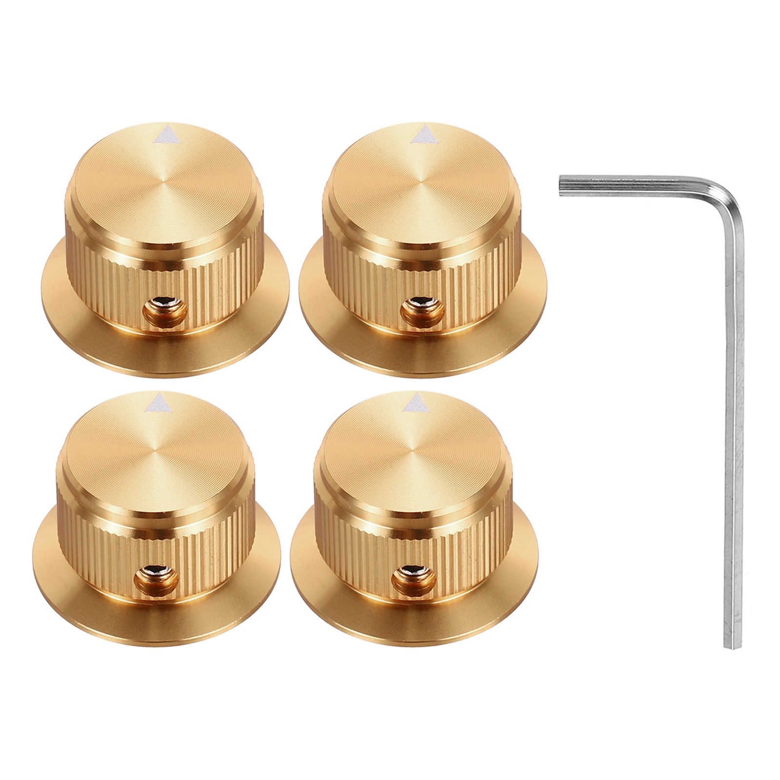 4Pcs Aluminium Potentiometer Knobs 1/4" Volume Tone Control Top Hat Gold