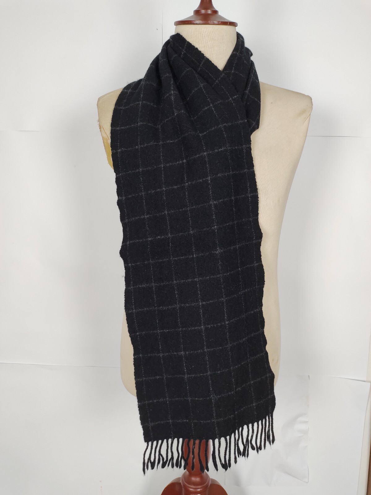 Ralph Lauren Polo genuine vintage pony Black wool winter Scarf Scarves