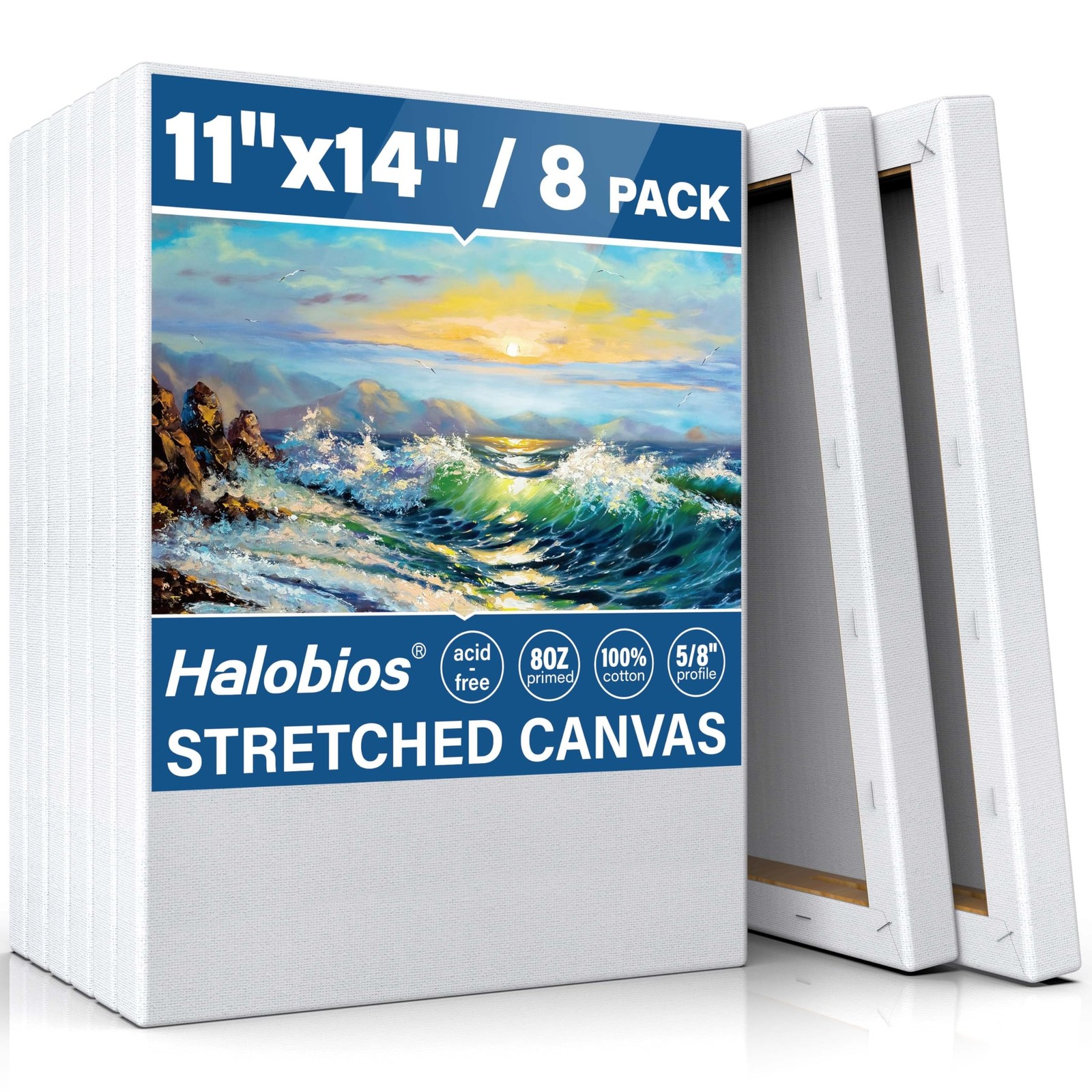 Blank Canvases for Painting with 11x14 inch, 8 Packs Stretched Canvases for A...