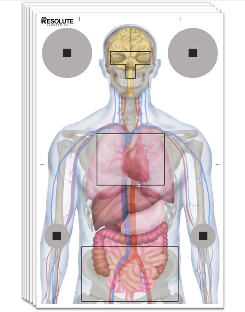 Resolute 23x35 Medically Designed Shooting Targets The Range 100% Anatomical